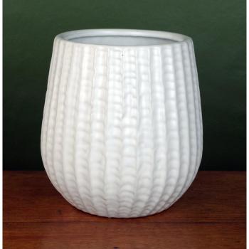 Minimalist White Ceramic Plant Pot