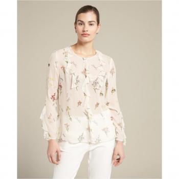 Blusa de Georgette con Estampado Elena Miró