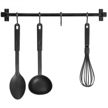 Porte-Cuillères Pratique en Aluminium Noir