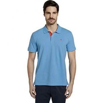 Tom Tailor Camisa de Polo, Azul, XL para Hombre