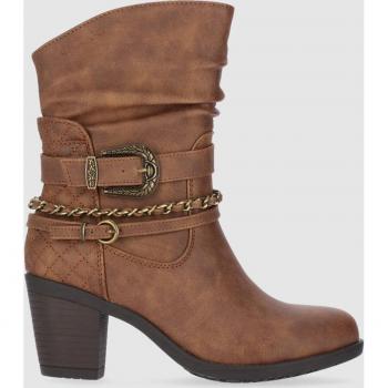 Chika10 KURAZO 28 Bota Hebilla Cuero/Tan