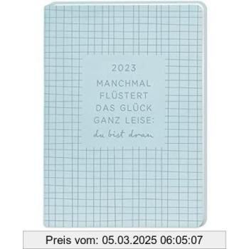 Terminplaner Lederlook A6 Hellblau 2023: Terminplaner Lederlook A6