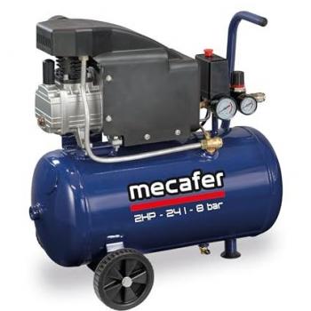 Compresseur Mecafer 425793 – 24 L, 8 bar, 2 HP, finition bleue