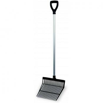 Forcone a 20 Denti Rastrello Letame Cavallo con Manico, 140x33x13 cm
