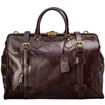 Sac à Charnière Tout Cuir Marron Foncé Personnalisable