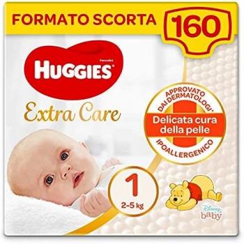 Huggies Extra Care Vorratspackung 160 Stück – Kindergröße 1 (2‑5 kg) – Disney‑Design