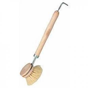 Brosse vaisselle en bois avec manche en métal