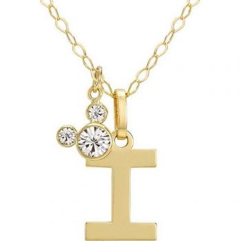 Petit trésor Disney : Collier lettre I fille avec coffret cadeau Mickey