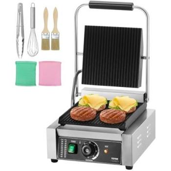 Grill à Panini Industriel Vevor 1800 W – Presse Sandwich & Plancha en Inox