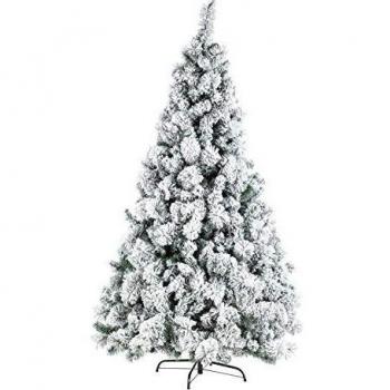 Albero di Natale Innevato 240 cm con Supporto in Metallo