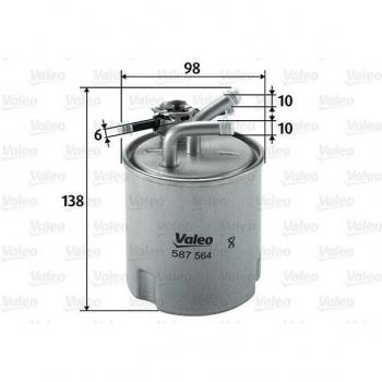 Spritfilter Valeo 587564 – 98 mm, Nissan‑Kompatibel