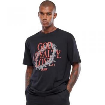Černé pánské tričko God Loyalty Love ve stylu Oversize