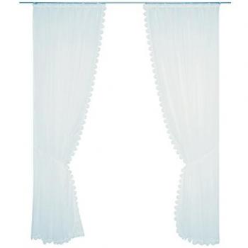 Wirth Raffgardine »Elena« mit Plauener Spitze, 2 St., halbtransparent, inkl. Raffhalter