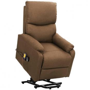 Fauteuil Relaxation Inclinable Taupe Tissu Vidaxl