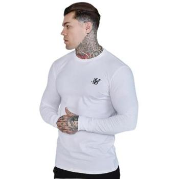 XL SikSilk Essentials Long Sleeve Shirt, White