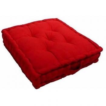 Coussin de sol ROUGE 100% Coton 60x60x15 cm