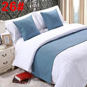 BAMCQ Écharpe de Lit Bleu 50x210cm