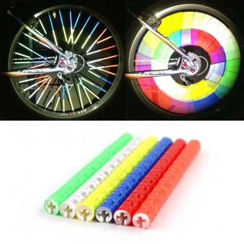 Fiets Velg Spaken Reflector Clip Set met 12 Stuks en Waarschuwingslampje 75mm