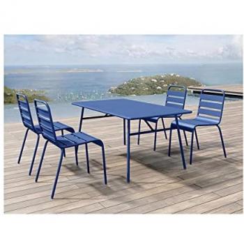 Tavolo Salone Blu Notte Mirmande con 4 Sedie