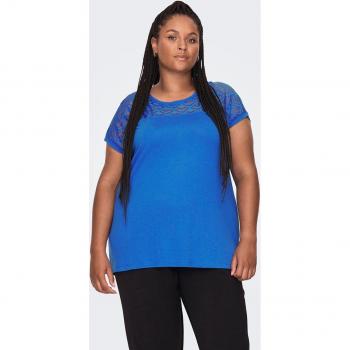 ONLY Carmakoma Damenbluse 15197908 Blau Regular Fit Größe 50/52