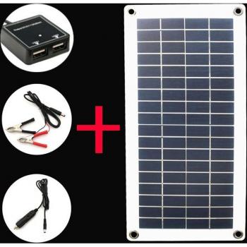12V Dual USB Solar Panel Charger for Outdoor Activities