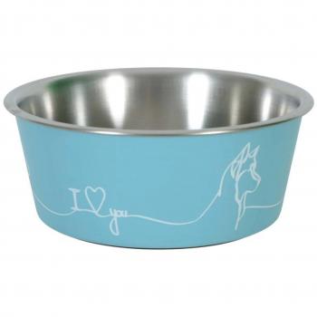 Ecuelle Love Dog 750 Ml Antidérapante Bleue