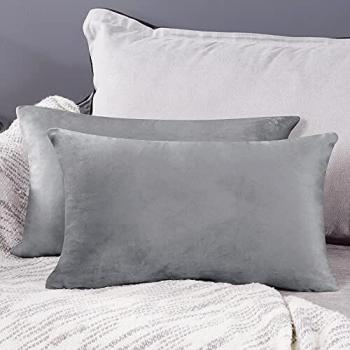 KidSafe Velvet Throw Pillow Cases – Grey