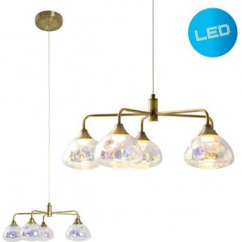NÄVE Varna Leuchte – 7089945, Messing, Glas‑Metall‑Gestell, 5 Brennstellen
