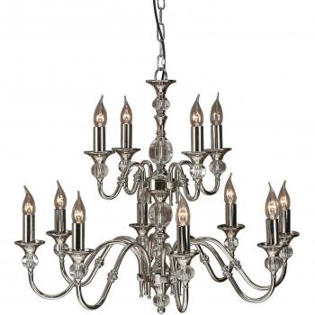 Polina 12 Light Chandelier Polished Nickel Plate Crystal Finish