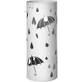 SONGMICS Porte-parapluies en métal rond, Blanc