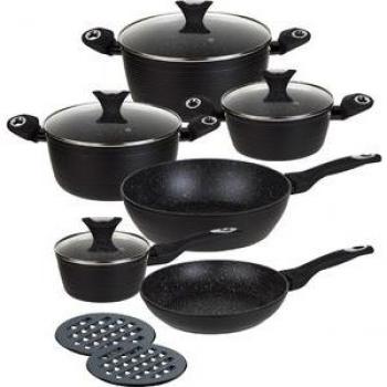 KLAUSBERG 12 Pentole Granito Nero – Set per la cucina