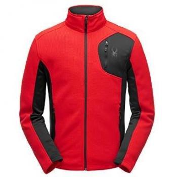 Herren-Fleecejacke Spyder Bandit Full Zip Stryke in XL Rot/Schwarz