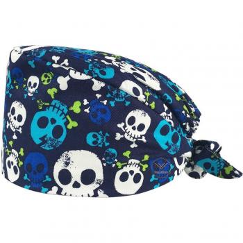 Chapeau de gommage en coton imprimé crâne d'Halloween