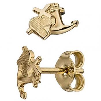 Jobo Ohrstecker Glaube Liebe Hoffnung 333 Gold Gelbgold matt