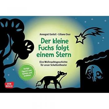 Schattentheater-Set: Der kleine Fuchs folgt einem Stern. Enthält alle notwendigen Requisiten und Figuren, um die Geschichte während der Weihnacht