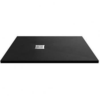Nuie 1200 x 800 mm Slimline Black Slate Shower Tray