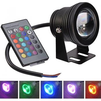 High Waterproof IP68 12V 10W LED Outdoor Water Feature Lamp with 24-Key IR Remote Control
