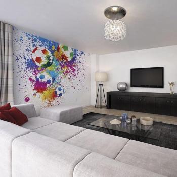 Origin Murals Football Splash Multi Wall Mural