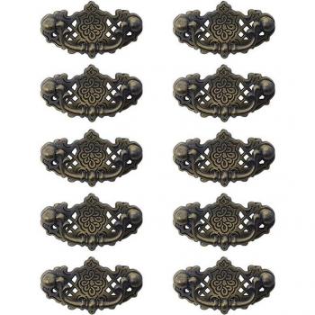 Boîte 10 pièces d'armoires anciennes pour cuisine, tiroirs, poignées bronze