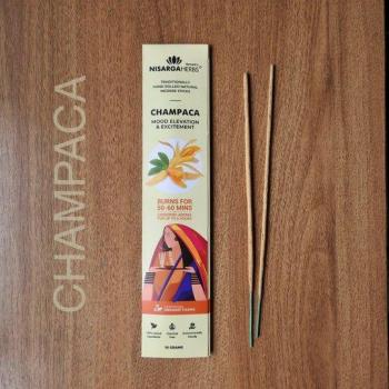Nisarga Herbs Champaca Aroma Sticks – BIO, handgerollt, 10 Stück