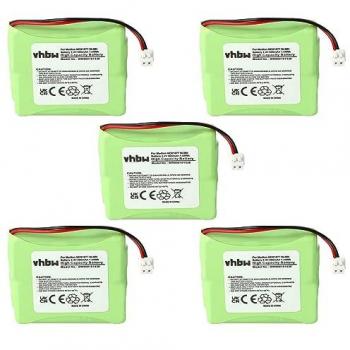 5x High-Capacity Battery for Medion Slim DECT 500 (600mAh, 2.4V, NiMH)