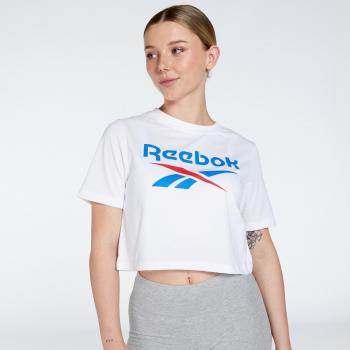 Reebok Damen Kurzarm Crop Tee Weiß