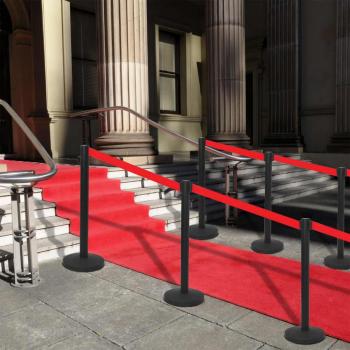 Vidaxl Crowd Control Stanchions 4 pcs Airport Barrier Iron Black