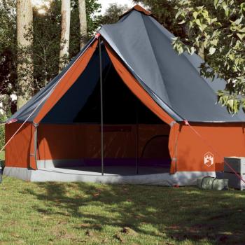 10-Person Grey and Orange Waterproof Tipi Family Tent