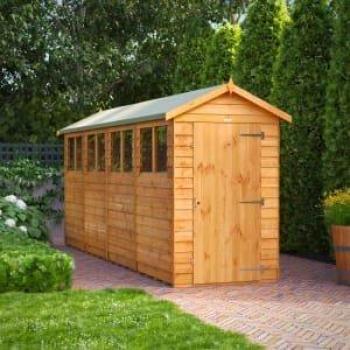 Power Sheds Apex Overlap Dip Treated 16ft x 4ft Shed