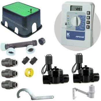 Kit de riego KRain 24v para 2 zonas y tubería de 32mm