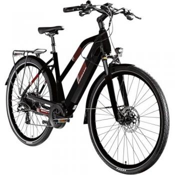 Zündapp Z810 E‑Bike Damen Trekking 155 cm+ – 8 Gangschaltung, StVZO Beleuchtung, 550 Wh, schwarz/rot