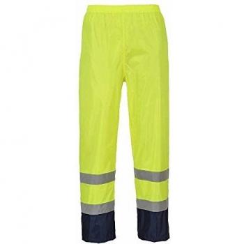 Portwest H444 Hi-Vis Classic Contrast Rain Trousers 3XL Yellow/Navy