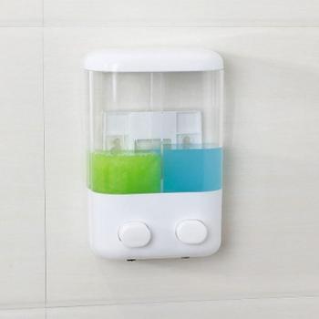 Wall Mounted 1000ml Clear Soap Dispenser with Double Compartments