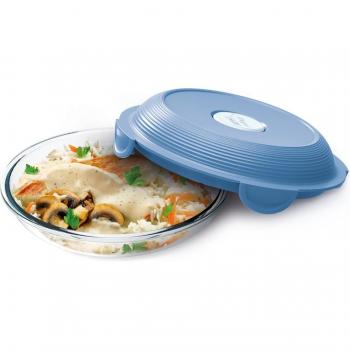 Assiette en verre Maped CONCEPT adulte avec couvercle bleu orage